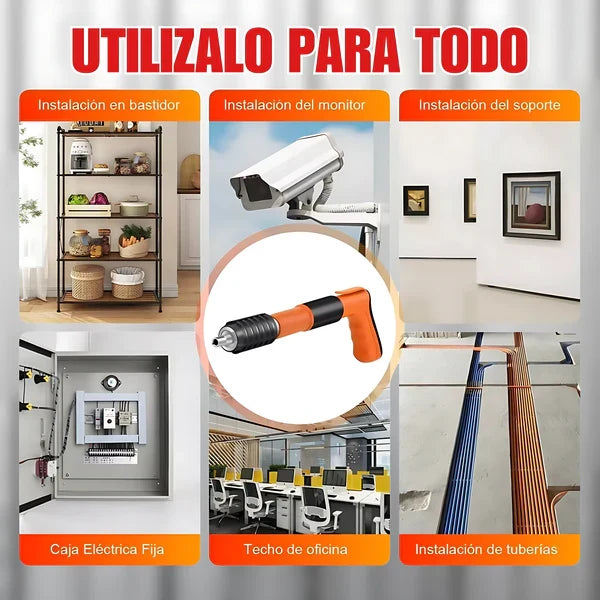 Pistola Fijadora de Clavos Portátil (Kit Protector y Clavos Gratis🎁)