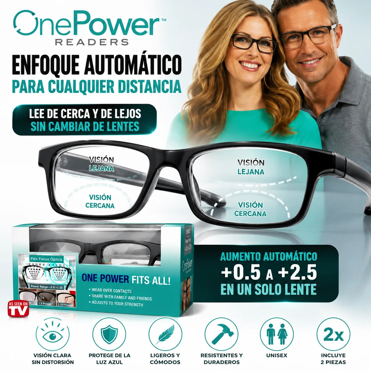 LENTES ONE POWER - COMPRE 1 y LLÉVATE 2 - Lentes de Enfoque Automático