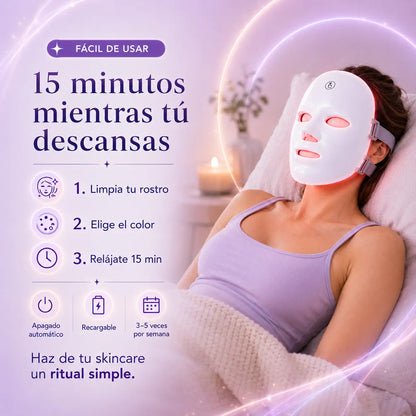 LUNARA 7® Mascarilla LED Facial – 7 colores para una piel más luminosa, uniforme y firme | Envío gratis
