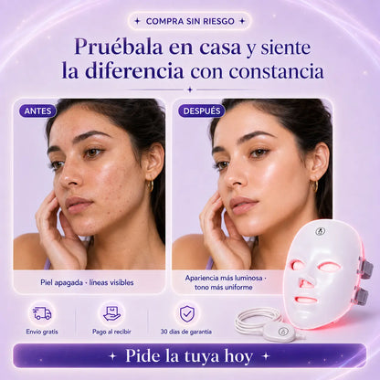 LUNARA 7® Mascarilla LED Facial – 7 colores para una piel más luminosa, uniforme y firme | Envío gratis
