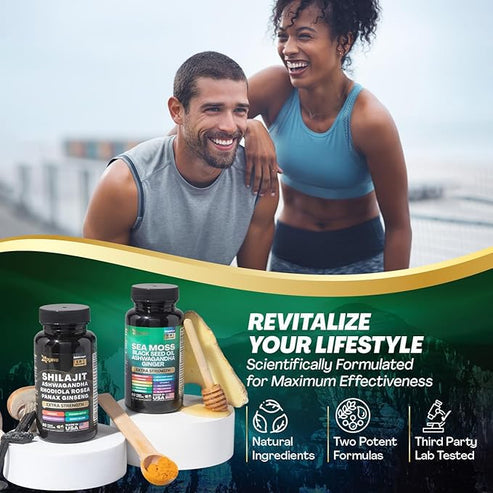 Combo Shilajit + Musgo Marino para mejorar el rendimiento y la vitalidad