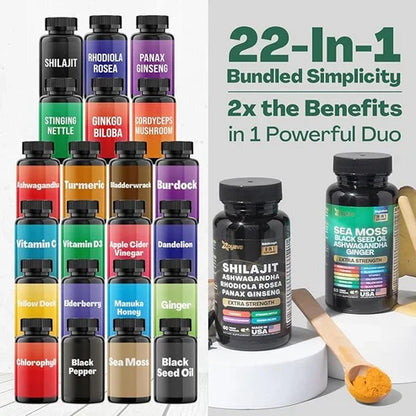 Combo Shilajit + Musgo Marino para mejorar el rendimiento y la vitalidad