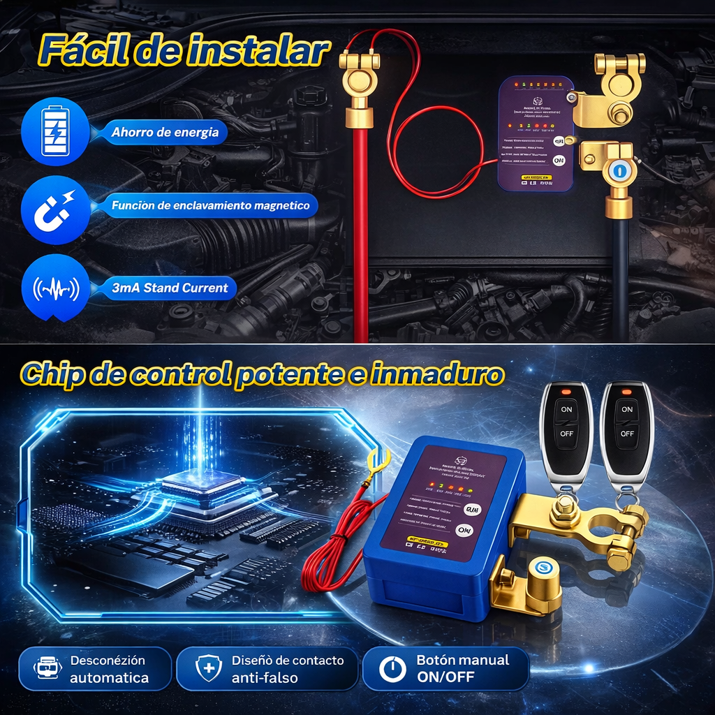 AutoLock Pro™ | Protección Inteligente Contra Robo y Descarga de Batería + 2 Controles Gratis