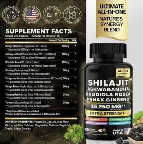 Combo Shilajit + Musgo Marino para mejorar el rendimiento y la vitalidad