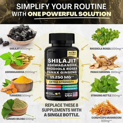 Combo Shilajit + Musgo Marino para mejorar el rendimiento y la vitalidad