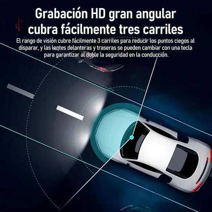 Retrovisor Inteligente ProVisionHD con Cámara Doble — Frontal 1080p + Reversa con Líneas de Guías