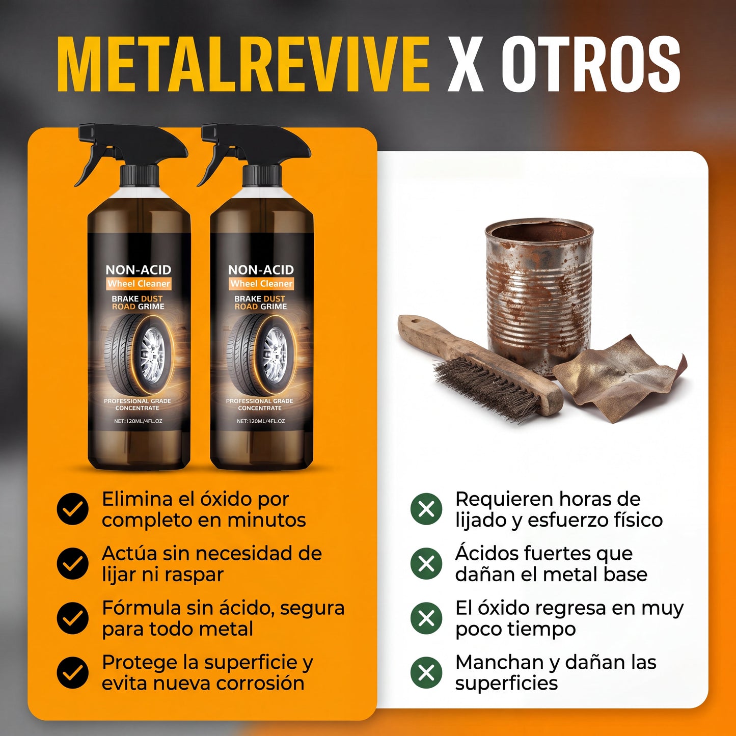 MetalRevive Spray 120ml Removedor de Óxido Rápido - Compra 1 y Llévate 2
