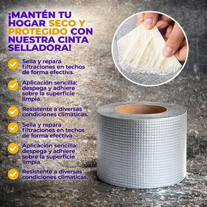 2X1 Cinta Sellado Super Resistente Lluvia Cero® - 10 cm x 5M